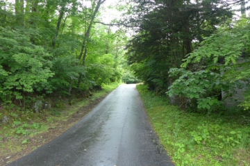 北西側前面道路（北東から南西方向を撮影）