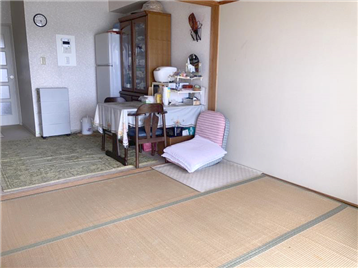 一体利用可能な和室とダイニングキッチン
