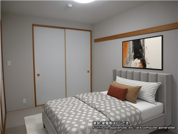 和室：リフォーム・補修等前（※家具・家電等はCGです）