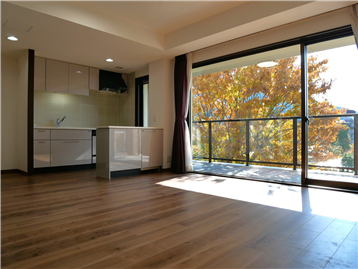 LDK北側からキッチン方向を撮影