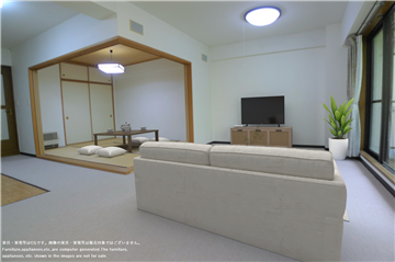 ＬＤＫ（約１４．８畳／※家具・家電等はCGです）
