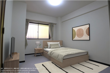 洋室（約６．２畳／※家具・家電等はCGです）