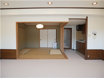 LDと和室、キッチンを撮影