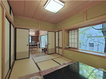 和室1の北西角よりLDK方向