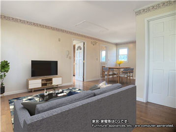 リビング２（リフォーム・補修等前／家具・家電等はCGです）