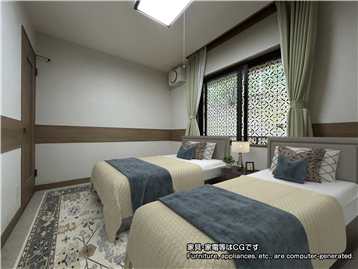 洋室（※家具・家電等はCGです。）※リフォーム・補修等前