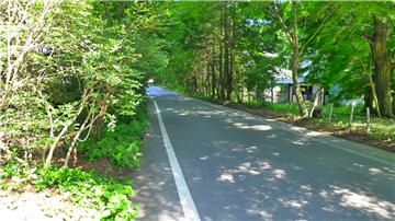 南西側道路（北西を望む）