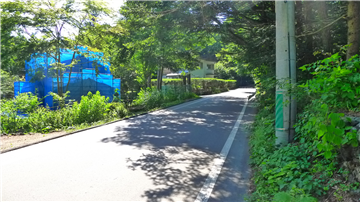 南西側道路（北西側を望む）