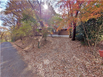 接面道路の北側より敷地内建物方向