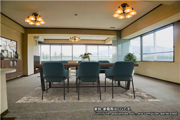 LDK（入口方向からのイメージ）/家具・家電等はCGです。
