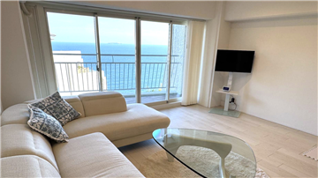 リビング/室内より水平線を望みます