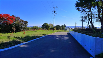 敷地から南側接道を撮影