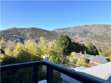 バルコニーから望む箱根外輪山の見晴らし