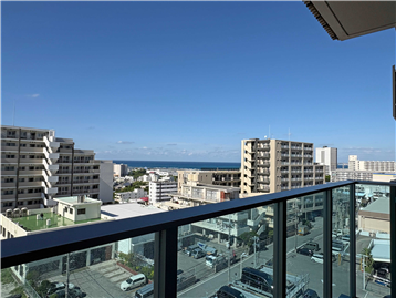 バルコニーからのオーシャンビュー／北方向を撮影