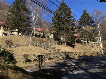 幹線道路沿いにある８O棟駐車場