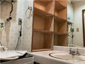 収納棚付きの洗面化粧台