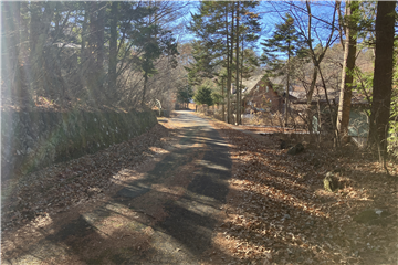 接面道路を南西方向に撮影