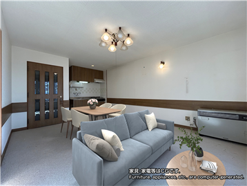 LDK(家具・家電等はCGです)