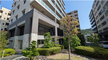 緑を配したアプローチ