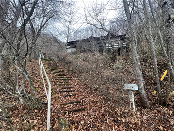 約40段のアプローチ階段