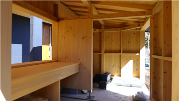 アウトドアキッチンとしての利用も可能な物置