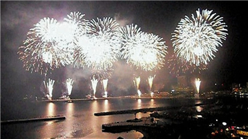 「熱海海上花火大会」／バルコニーより撮影