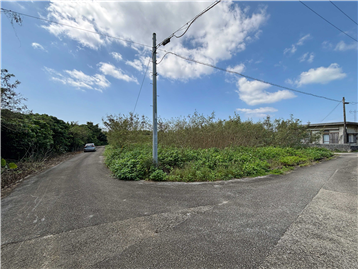 敷地北東角から敷地を撮影