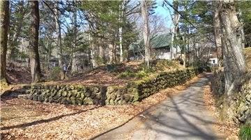 東側接道から建物方向を撮影