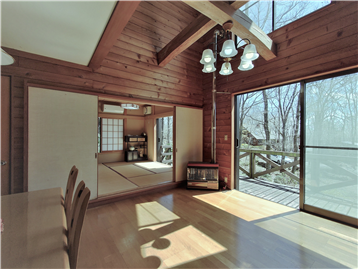 LDKの西側角よりデッキ方向