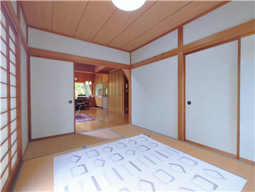 和室の南東側角よりLDK方向