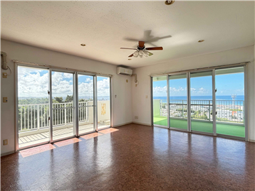 オーシャンビュー・2面開口のリビング・ダイニング