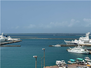 バルコニーから竹富島を望む