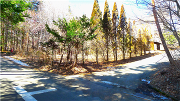 ２面道路（南東側前面道路より北西方向を撮影）