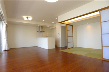 LDK(キッチン方向を撮影)