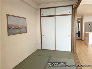 和室/西方向を撮影(家具・家電等はCGです。)