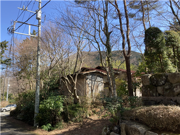 敷地北西側から撮影／古家付