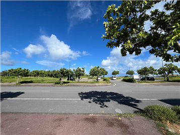 北西側歩道から北西方向(潮崎ビーチ・南浜公園)を撮影