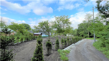 敷地(前面道路より北東方向を撮影)