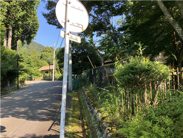 北東側接道(南東方向を撮影／古家付)