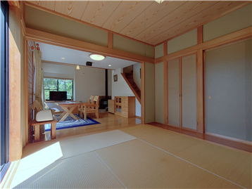 和室の南東側角よりLD方向