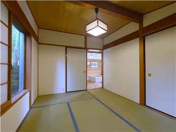 和室2の西側角よりLDK方向