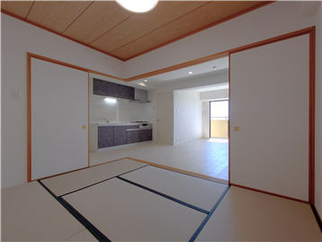 和室を北西角より撮影