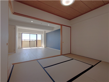 和室を北東角より撮影