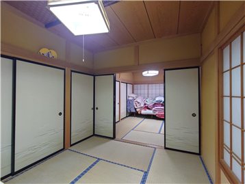 和室1の南側角より和室2方向
