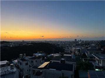 バルコニーからの夕景／北西方向を撮影